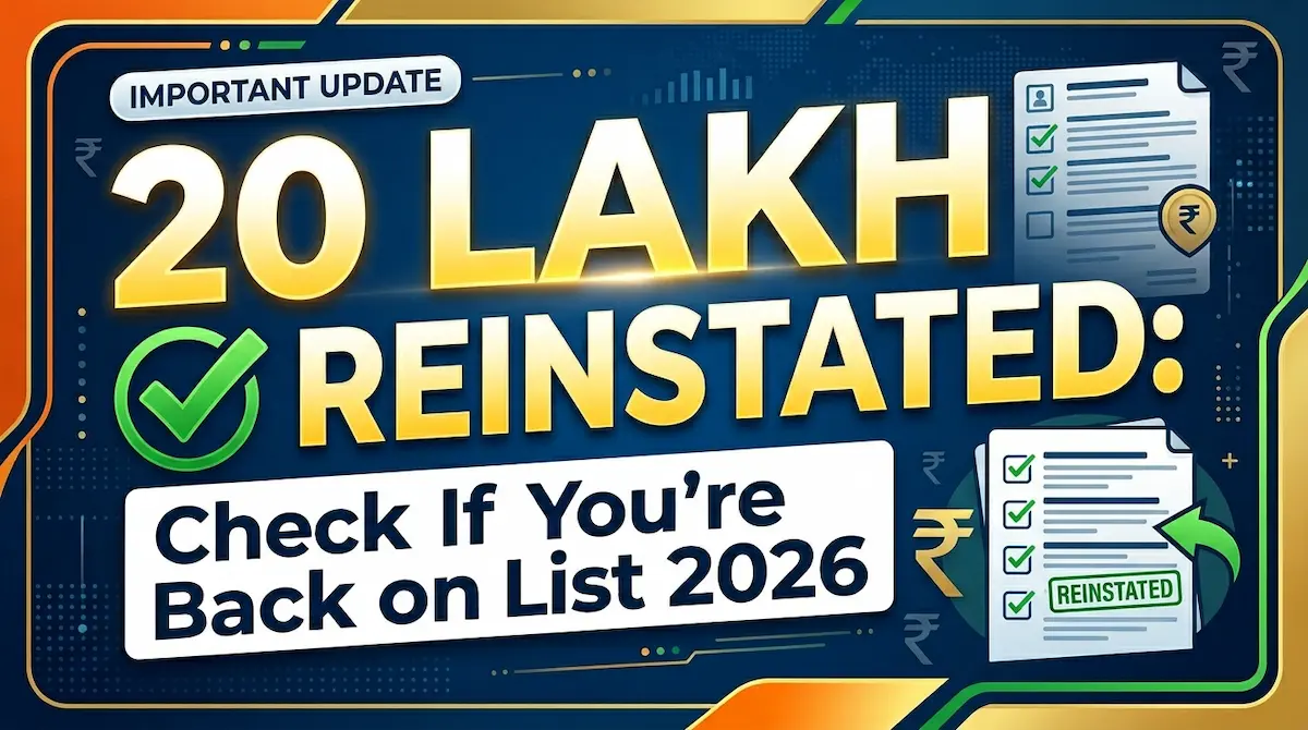 20 Lakh Reinstated Check If You're Back on List 2026